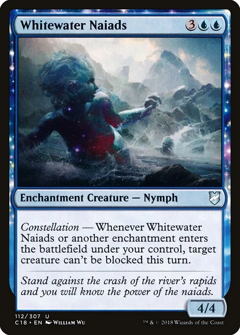 Whitewater Naiads, carta Magic di tipo Enchantment Creature — Nymph illustrata da William Wu
