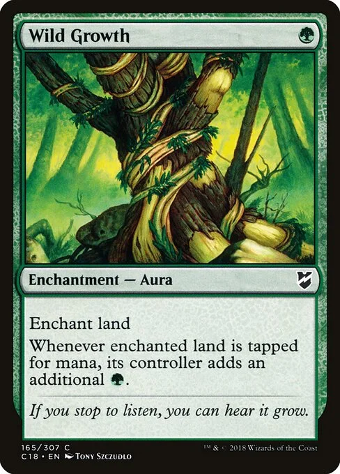 Wild Growth, carta Magic di tipo Enchantment — Aura illustrata da Tony Szczudlo