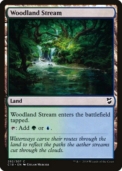 Woodland Stream, carta Magic di tipo Land illustrata da Enora Mercier