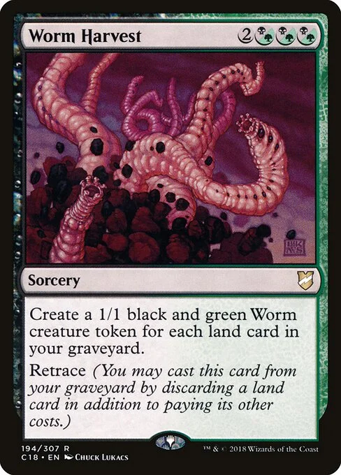 Worm Harvest, carta Magic di tipo Sorcery illustrata da Chuck Lukacs