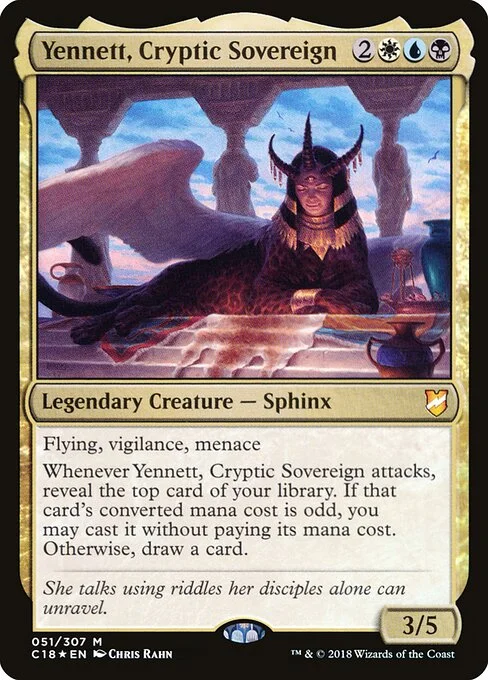 Yennett, Cryptic Sovereign, carta Magic di tipo Legendary Creature — Sphinx illustrata da Chris Rahn