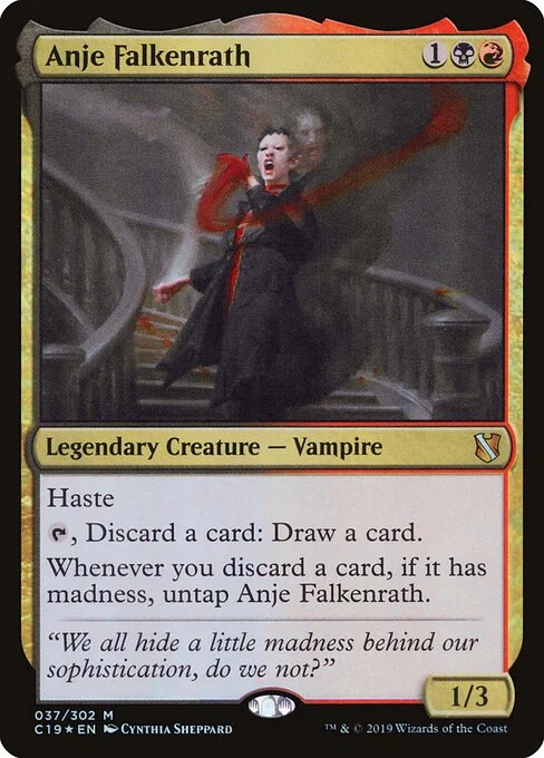 Anje Falkenrath, carta Magic di tipo Legendary Creature — Vampire illustrata da Cynthia Sheppard