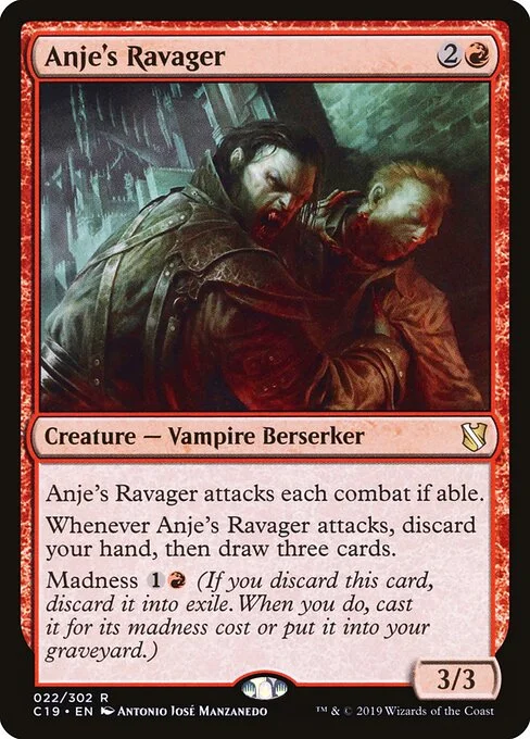 Anje's Ravager, carta Magic di tipo Creature — Vampire Berserker illustrata da Antonio José Manzanedo