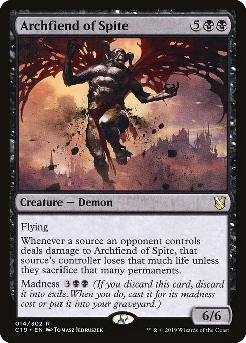 Archfiend of Spite, carta Magic di tipo Creature — Demon illustrata da Tomasz Jedruszek