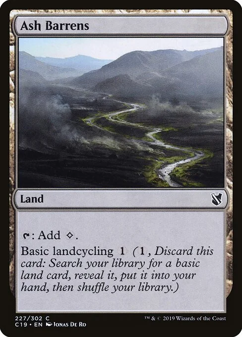 Ash Barrens, carta Magic di tipo Land illustrata da Jonas De Ro