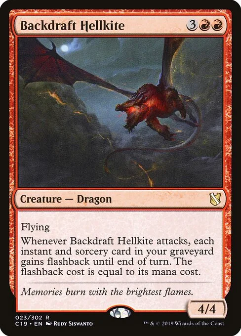Backdraft Hellkite, carta Magic di tipo Creature — Dragon illustrata da Rudy Siswanto