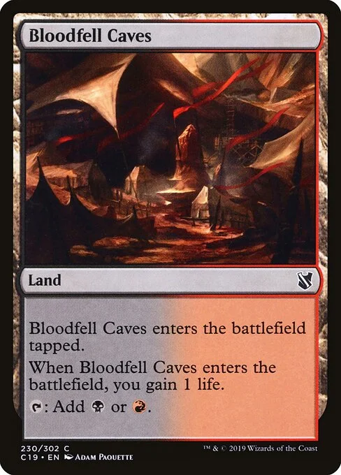 Bloodfell Caves, carta Magic di tipo Land illustrata da Adam Paquette