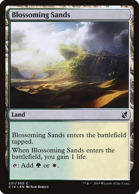 Blossoming Sands, carta Magic di tipo Land illustrata da Sam Burley