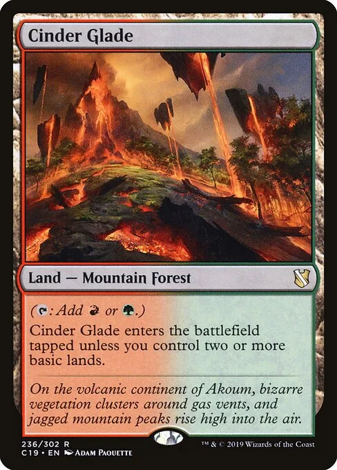 Cinder Glade, carta Magic di tipo Land — Mountain Forest illustrata da Adam Paquette