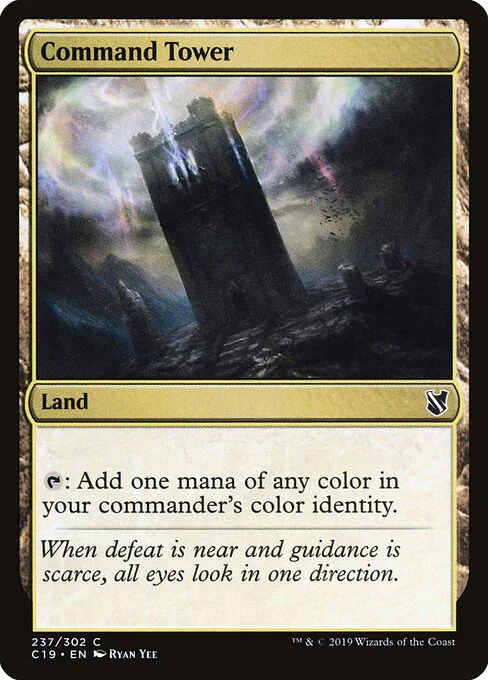 Command Tower, carta Magic di tipo Land illustrata da Ryan Yee
