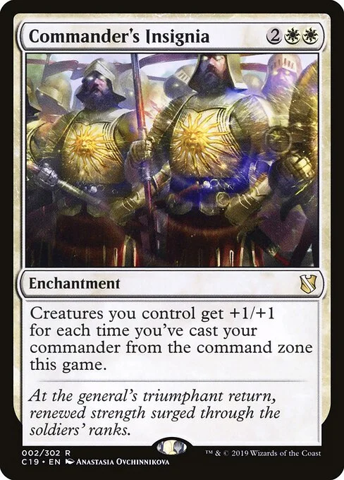 Commander's Insignia, carta Magic di tipo Enchantment illustrata da Anastasia Ovchinnikova
