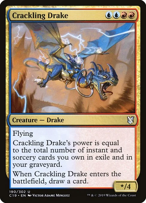 Crackling Drake, carta Magic di tipo Creature — Drake illustrata da Victor Adame Minguez