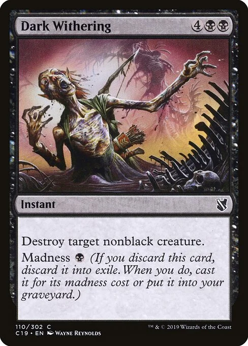 Dark Withering, carta Magic di tipo Instant illustrata da Wayne Reynolds