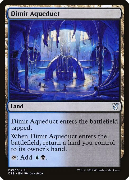 Dimir Aqueduct, carta Magic di tipo Land illustrata da John Avon