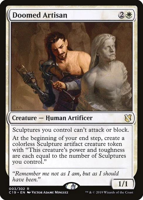 Doomed Artisan, carta Magic di tipo Creature — Human Artificer illustrata da Victor Adame Minguez