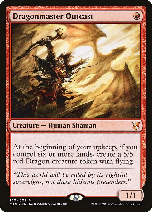 Dragonmaster Outcast, carta Magic di tipo Creature — Human Shaman illustrata da Raymond Swanland