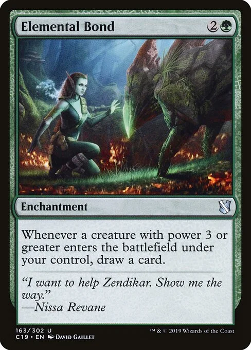 Elemental Bond, carta Magic di tipo Enchantment illustrata da David Gaillet