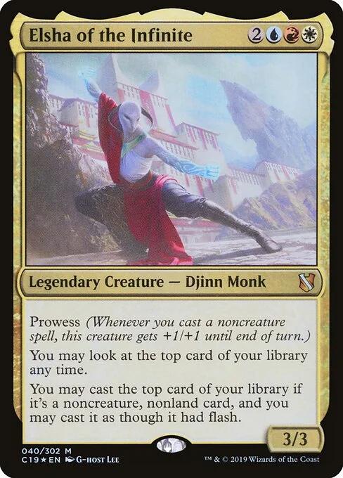 Elsha of the Infinite, carta Magic di tipo Legendary Creature — Djinn Monk illustrata da G-host Lee