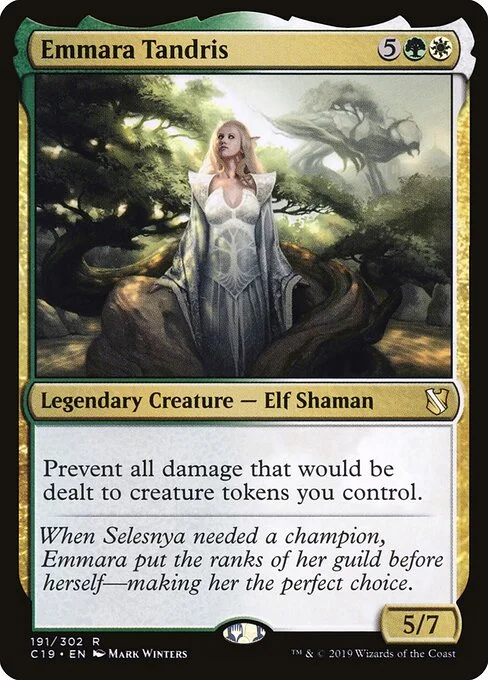 Emmara Tandris, carta Magic di tipo Legendary Creature — Elf Shaman illustrata da Mark Winters