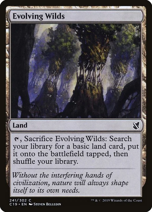 Evolving Wilds, carta Magic di tipo Land illustrata da Steven Belledin