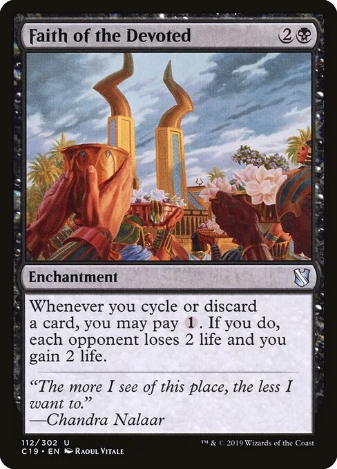 Faith of the Devoted, carta Magic di tipo Enchantment illustrata da Raoul Vitale