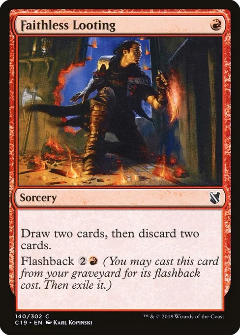 Faithless Looting, carta Magic di tipo Sorcery illustrata da Karl Kopinski