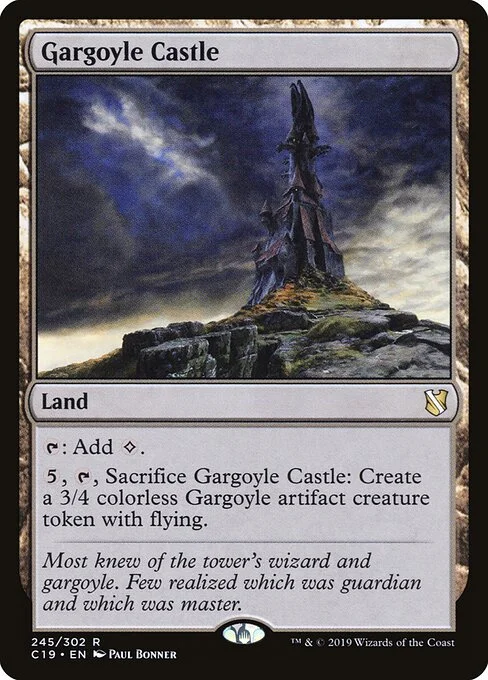 Gargoyle Castle, carta Magic di tipo Land illustrata da Paul Bonner