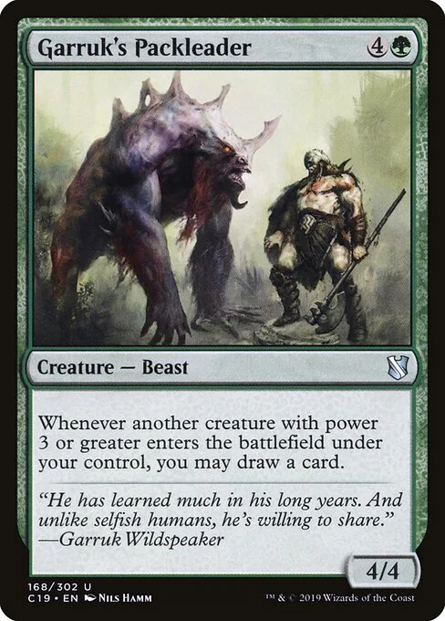 Garruk's Packleader, carta Magic di tipo Creature — Beast illustrata da Nils Hamm