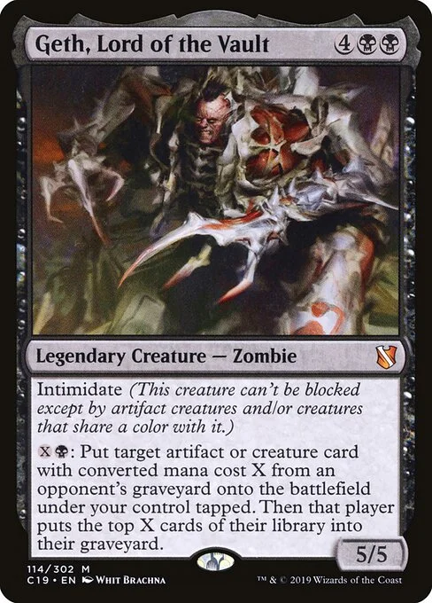 Geth, Lord of the Vault, carta Magic di tipo Legendary Creature — Phyrexian Zombie illustrata da Whit Brachna