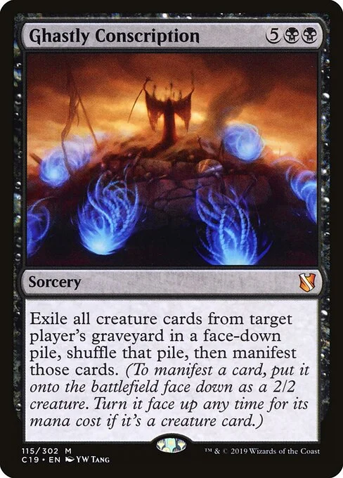 Ghastly Conscription, carta Magic di tipo Sorcery illustrata da YW Tang
