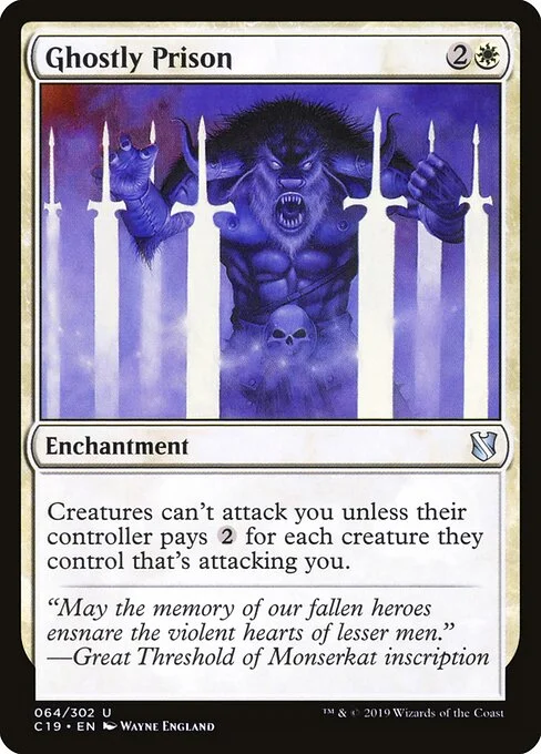 Ghostly Prison, carta Magic di tipo Enchantment illustrata da Wayne England