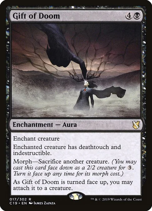 Gift of Doom, carta Magic di tipo Enchantment — Aura illustrata da James Zapata