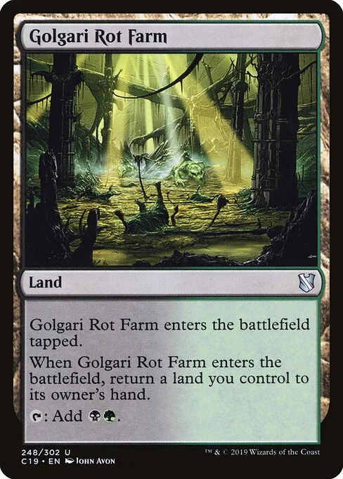 Golgari Rot Farm, carta Magic di tipo Land illustrata da John Avon