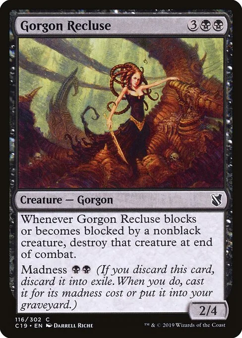 Gorgon Recluse, carta Magic di tipo Creature — Gorgon illustrata da Darrell Riche