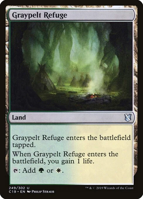 Graypelt Refuge, carta Magic di tipo Land illustrata da Philip Straub