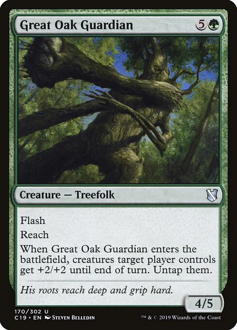 Great Oak Guardian, carta Magic di tipo Creature — Treefolk illustrata da Steven Belledin
