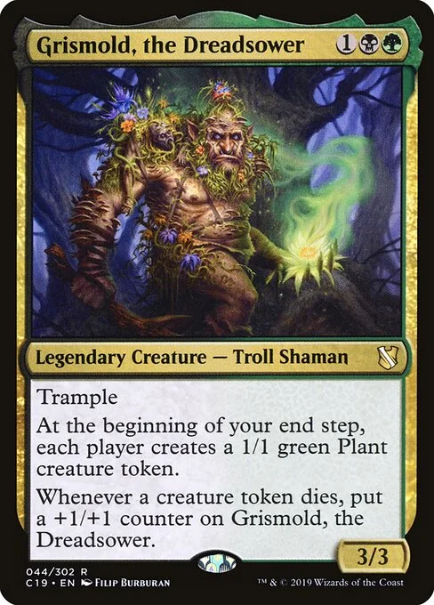 Grismold, the Dreadsower, carta Magic di tipo Legendary Creature — Troll Shaman illustrata da Filip Burburan