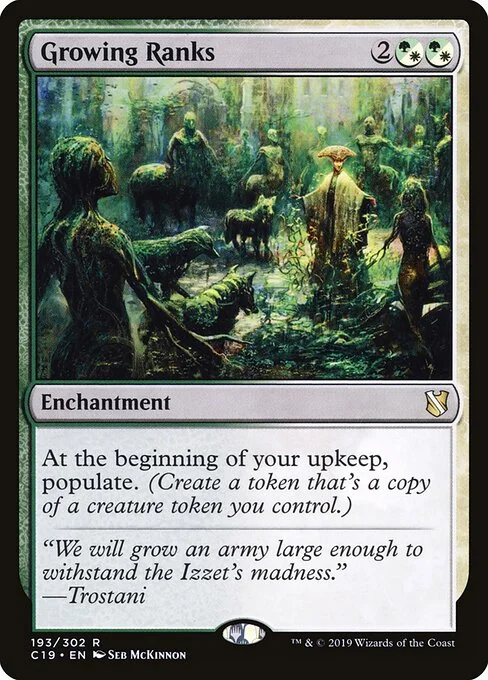 Growing Ranks, carta Magic di tipo Enchantment illustrata da Seb McKinnon
