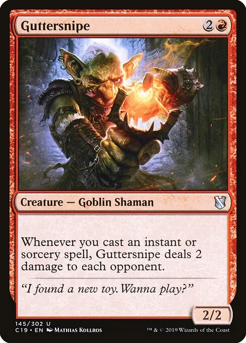 Guttersnipe, carta Magic di tipo Creature — Goblin Shaman illustrata da Mathias Kollros