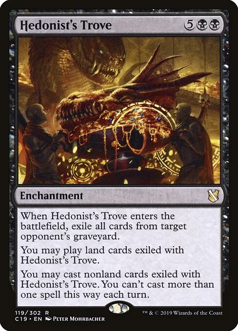 Hedonist's Trove, carta Magic di tipo Enchantment illustrata da Peter Mohrbacher