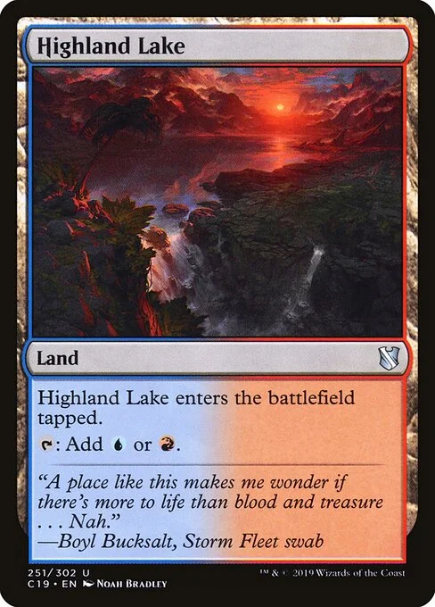 Highland Lake, carta Magic di tipo Land illustrata da Noah Bradley