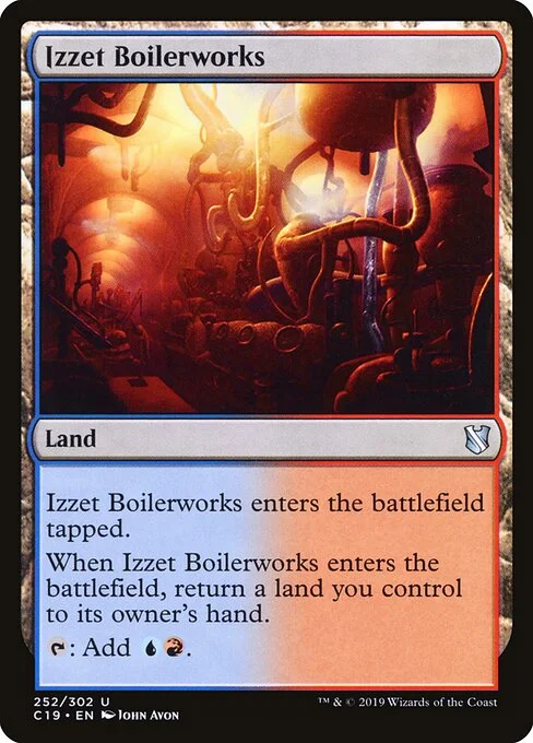 Izzet Boilerworks, carta Magic di tipo Land illustrata da John Avon
