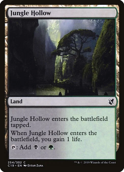Jungle Hollow, carta Magic di tipo Land illustrata da Eytan Zana