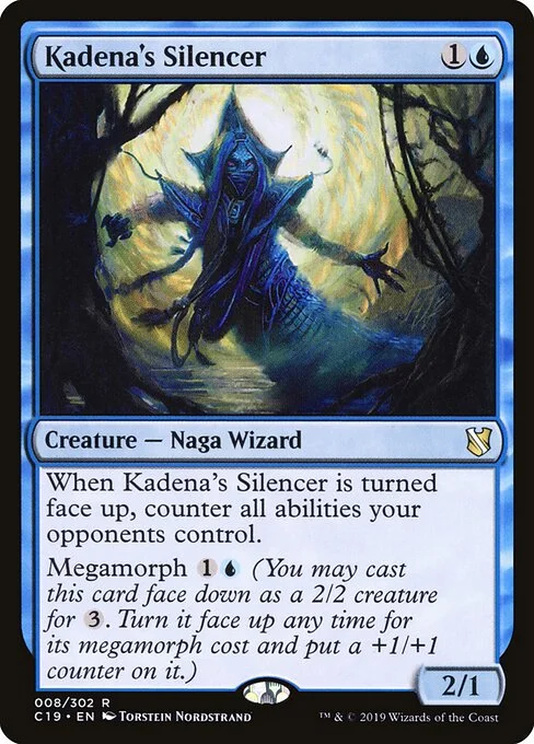 Kadena's Silencer, carta Magic di tipo Creature — Snake Wizard illustrata da Torstein Nordstrand