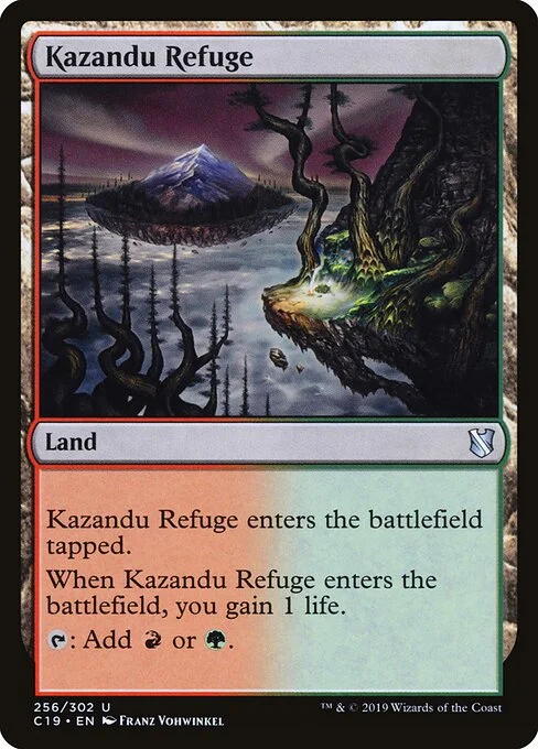 Kazandu Refuge, carta Magic di tipo Land illustrata da Franz Vohwinkel