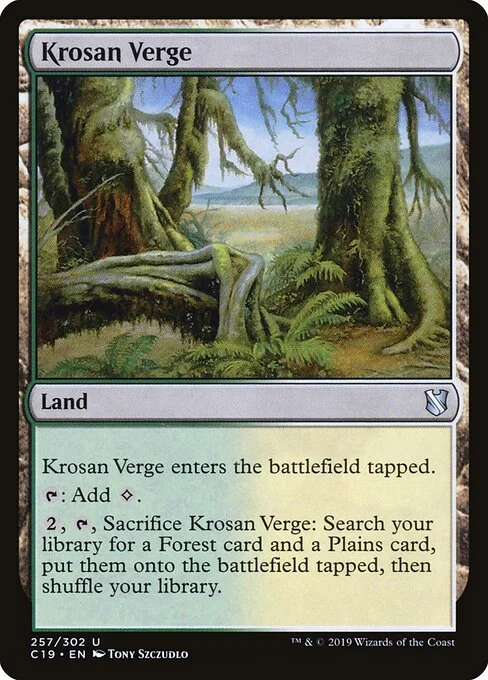 Krosan Verge, carta Magic di tipo Land illustrata da Tony Szczudlo