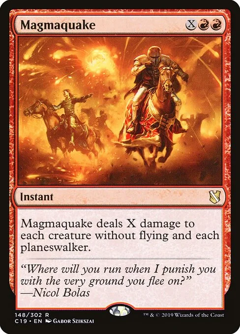 Magmaquake, carta Magic di tipo Instant illustrata da Gabor Szikszai