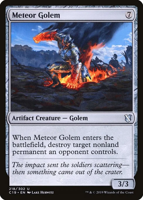 Meteor Golem, carta Magic di tipo Artifact Creature — Golem illustrata da Lake Hurwitz