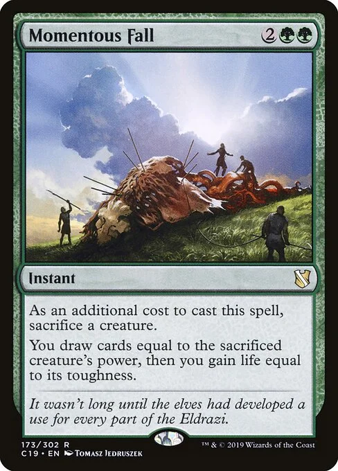 Momentous Fall, carta Magic di tipo Instant illustrata da Tomasz Jedruszek