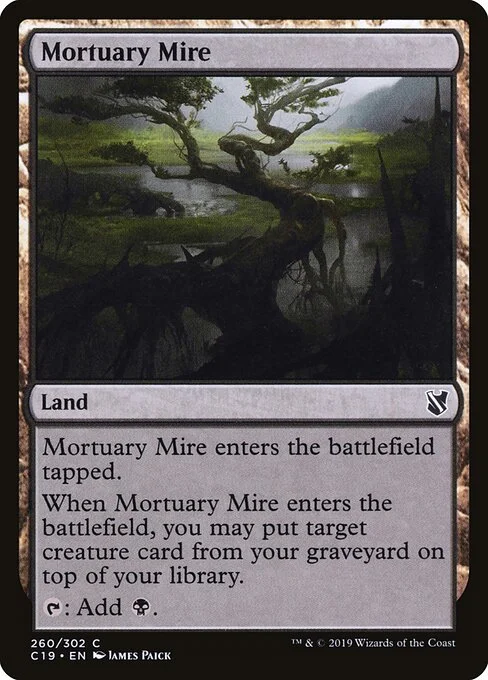 Mortuary Mire, carta Magic di tipo Land illustrata da James Paick